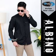 Hilwa Collection Official - Baju Koko Pria Kombinasi Lengan Panjang Fashion Muslim Motif Albino Warn