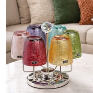 Set of 6 luxurious colorful mesh glass cups - set of 6 high quality 300ml glass cups