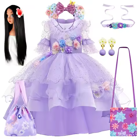Encanto Cosplay Layered Dress Isabella Princess Costume Carnival Christmas Halloween Evening Birthda