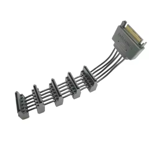 Extremely Short PC Desktop Computer ATX SATA Power Supply Cable 1 to 5 Splitter 18AWG 14cm Socket Sp
