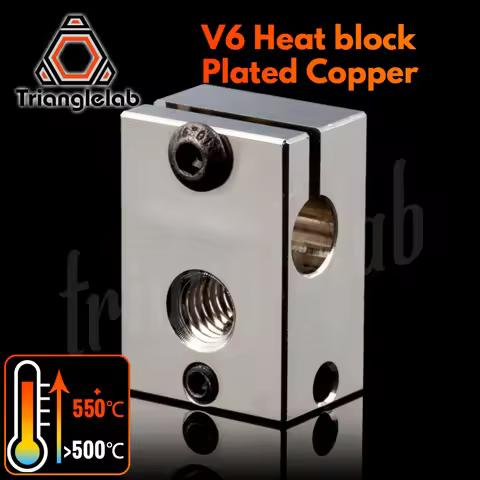 trianglelab PT100 V6 Plated Copper Heat Block For ED V6 Hotend 3D Printer HeateD Block for Sensor Ca