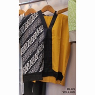 YELLOW BLOUSE GREEN CARDI/ Blouse TopWanita TopWanita BlouseWanita