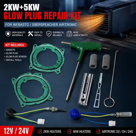2KW 5KW Glow Plug Repair Kit 12V 24V Compatible with Webasto Eberspacher Airtronic D2 D4 D4S Heater 
