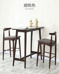全新 靠窗吧台桌家用實木廚房高腳餐桌窄客廳隔斷陽臺吧台桌靠牆一體式 吧檯 w6495