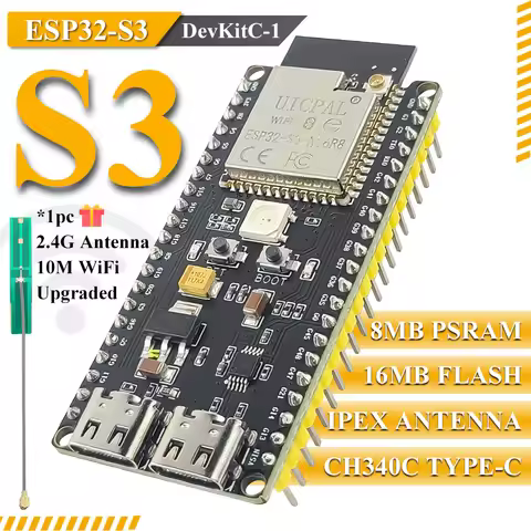 ESP32-S3-DevKitC-1 Development Board BT 2.4G Wifi Module for Arduino 16MB FLASH N16R8 42Pin CH340C T