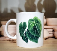 手繪觀葉植物杯 水晶花燭 只有一件