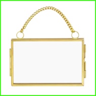 Chain Photo Frame Small Metal Picture Frame 2x3 Inches Glass Frame for Pressed Flowers Photo Frame w