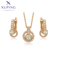 Xuping Jewelry New Luxury Crystals Earrings and Necklace Sets for Women Party Girl Gift A