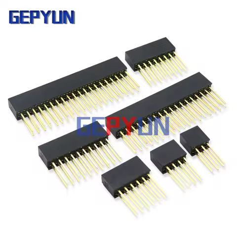 10PCS 2.54mm Double Row Female Long Pin 11mm Breakaway PCB Board Pin Header Socket Connector 2x3 2x4