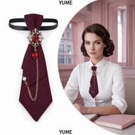 YUMEIYU Bow Tie, Adjustable Metal Chain Chain Necktie,  Vintage Rhinestone Womens Tie Concert