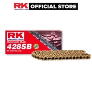 RK Takasago motorcycle chain code GB-428-SB, Gold color, size 9mm - 428, 124 chain