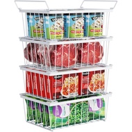 iSPECLE Freezer Organizer Bins - 4 Pek Penyusun Peti Sejuk Boleh Disusun untuk Peti Sejuk Dalam 5 Cu
