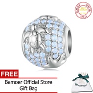 BAMOER 925 Sterling Silver Underwater World Charm For Women Bracelet Making Silica Gel Safety Chain 