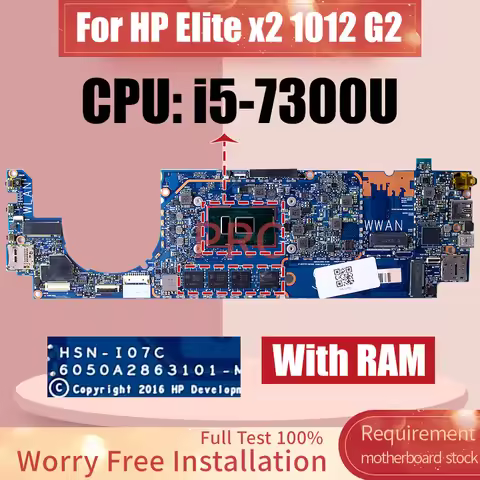 Full test For HP EIite x2 1012 G2 Laptop Motherboard 6050A2863101 i3 i5 i7-7th With RAM Notebook Mai