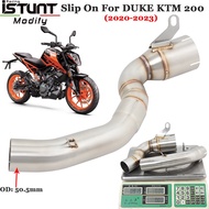 Motorcycle Exhaust Escape 51mm Muffler System For DUKE KTM 200 2020 2021 2022 2023 Mid Link Pipe Cat Delete Eliminator E