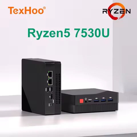 TexHoo Mini PC AMD Ryzen5 7530U 4500U 4300U 5300U Desktop Gaming Computer WIFI5 BT4.0 DDR4 Triple Di