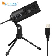 Fifine USB Condenser game Microphone For Laptop Windows Studio Recording Built-in sound card