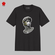 Kaos Pria T-shirt Terbaik Ultra Soft T109 Wanita Memakai Masker Hitam