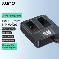 Llano Fuji ที่ชาร์จกล้อง NP-W126 LED USB ดิจิตอลช่องคู่สำหรับ NP-W126 Xs10 X100v Xt30เครื่องชาร์จแบต