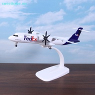 SWEETBABE 1 Set 20cm Fedex ATR Airplane Model Airplane Toy Diecast Metal Alloy Collection Children T