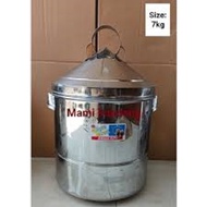 PANCI KUKUS NASI ( UKURAN )5 KG 7 KG 8 KG 10 KG 12 KG ALUMINIUM TEBAL TIDAK MUDAH BOCOR