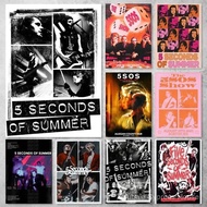 1pc Band 5 S-Seconds Of S-Summer 5SOS Poster Wall Art Sticker For Bar Living Room Decor Gift Office 
