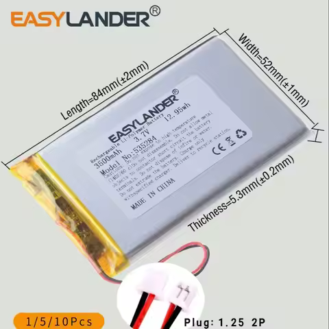 plug 1.25-2P 3.7V 3500mah 535284 rechargeable li-polymer battery for Recreational machines RG35XX H 