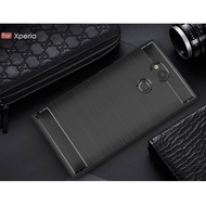 Carristo Sony Xperia XA2 Back Case Cover Carbon Fiber Brushed TPU Silicone Soft Casing Mobile Phone 