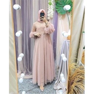 Baju Gamis Maxi Dress Muslimah Edisi Lebaran Wanita Remaja Terbaru 2023 Model Kekinian Trendy Baju G