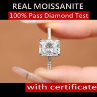 4ct Colorful Real Moissanite Ring Pass Diamond Test GRA Certified 18K White Gold Plated 925 Sterling