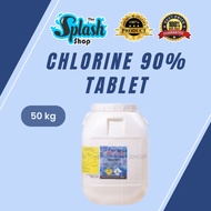 𝐒𝐏𝐋𝐀𝐒𝐇 - Swimming Pool Tablet Chlorine 90% - 50KG // Klorin Kolam Renang (50KG/DRUM)