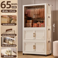 Tủ nhựa gấp gọn 70-78cm tủ nhựa đựng quần áo Dễ lắm ráp tủ quần áo trẻ em Mô hình gấu tủ nhựa cho bé