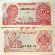 UANG KUNO 1 RUPIAH SUDIRMAN 1968 KONDISI GRESS UNC