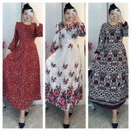 DRESS MAXI  FLORALS FREESIZE FIT 50KG-85KG