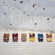 9D American Powder Teddy Bear 9HD Nail Decoration