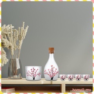 [HomylaeMY] Japanese Sake Set Japanese Style 1 Sake Bottle 1 Sake Tank and 4 Sake Cups for Picnic We