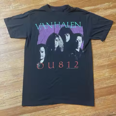 Vintage Van Halen OU812 Tour T-shirt, Fun Printed T-shirt for Both Men and Women, Casual Street Wear