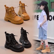 KY-DBoys' boots2023Autumn and Winter New Children's Soft Bottom Cotton Boots Dr. Martens Boots Girls' Short Boots Britis