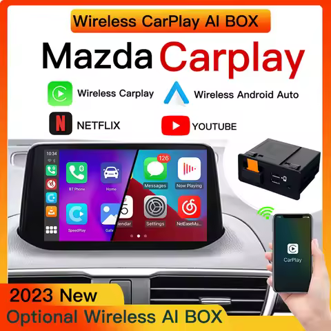 CARABC Upgrade Wireless CarPlay Android Auto Youtube USB adapter hub OEM for Mazda 3 6 2 CX3 CX5 CX8