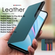 For Redmi Note 11 Note 11S Redmi Note 11 Pro Case Smart View Leather Flip Phone Cover Redmi Note 9 Note 9 Pro Note 9S Redmi Note 8 Redmi Note 8 Pro Magnetic Book Stand Phone Case