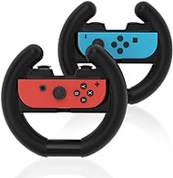 Switch Steering Wheel for Mario Kart 8 Deluxe,Steering Wheel Compatible with Nintendo Switch And OLED Joy Con,Switch Accessories Gift for Mario Kart,2 Packs.