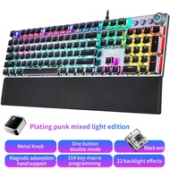 AULA F2088 Punk Mechanical Gaming Keyboard Hot-swappable Keyboard 22 Backlit 108 Keys Programmable USB Plug and Play with Removable Wrist Rest for PC/Laptop Green Switch/ Black Switch/ Tea Switch