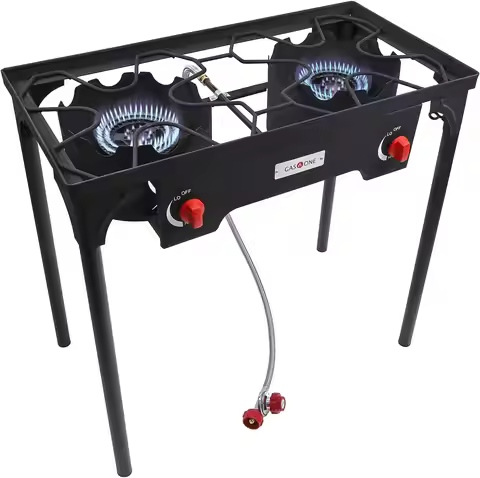 Gas One Propane Double Burner Two Burner Camp Stove Outdoor High Pressure Propane 2 Burner Adjustabl