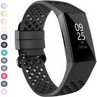 Band For Fitbit Charge 4 Strap Silicone Breathable Band For Fitbit Charge 3 Strap Replacement Watch Strap For Fitbit Charge 4