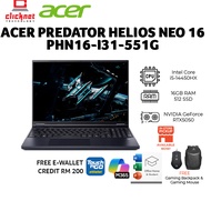 Acer Predator Helios Neo 16 PHN16-I31-551G | i5-14450HX | 16GB | 512GB SSD | RTX 5050 | 16" WQXGA IP