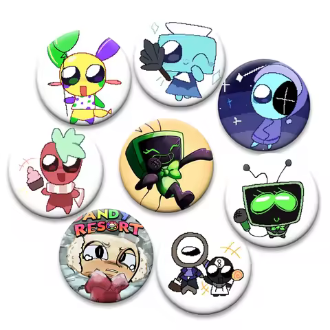I Love Shrimpo Funny Meme Brooches Horror Game Dandys World Shrimpo Creative Badge Handmade Exquisit
