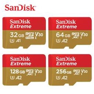 【公司貨】SanDisk Extreme MicroSD 32G 64G 128G 256G U3記憶卡 高速170MB