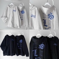 7 LUCKY 7 LUCKY Thick Cotton Felt Zip Hoodie with Hat 2 Loose Colors for Men and Women_F.S.Shop68