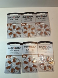241202 - Rayovac Extra Advanced 312 Hearing Aid Battery (PR41) 6 batteries x 6 (36 Batteries total) 