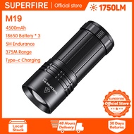 SUPERFIRE Flashlight M19 Strong Light Flashlight High Power Telescopic Zoom Torch Light Waterproof O